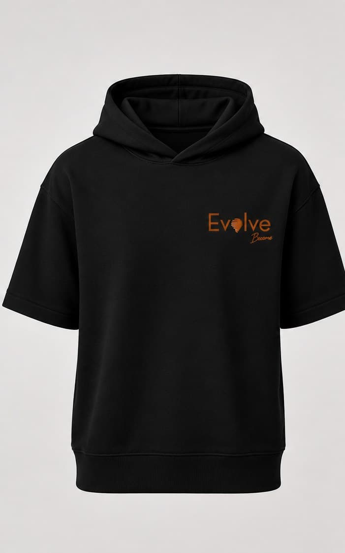 Short Sleeve Hoodie — Black