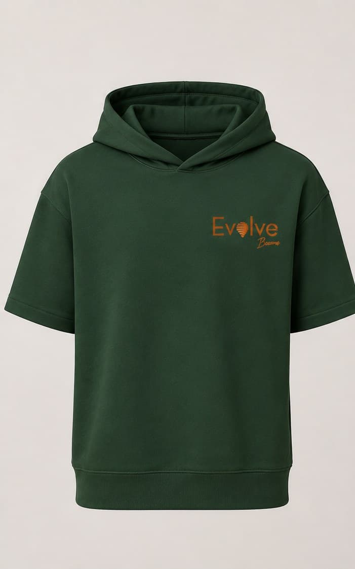 Short Sleeve Hoodie — Green